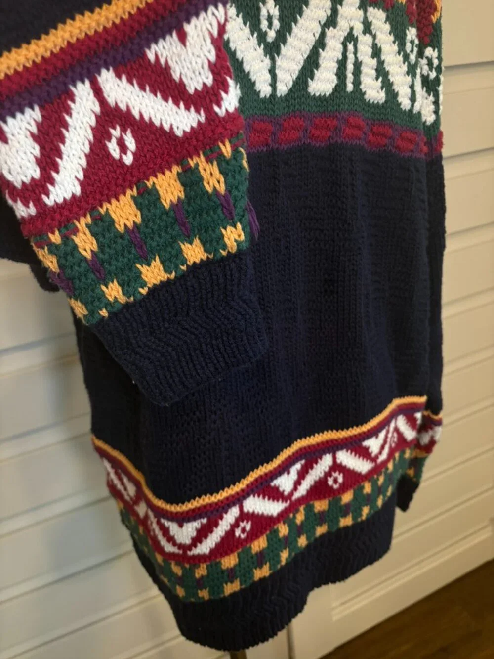 Vintage Ralph Lauren Chaps 90s Fair Isle Cotton Academia Apres Ski Sweater L